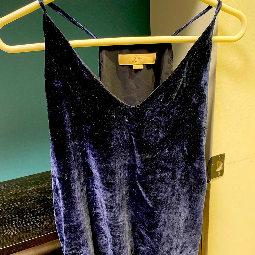 Midnight blue velvet top